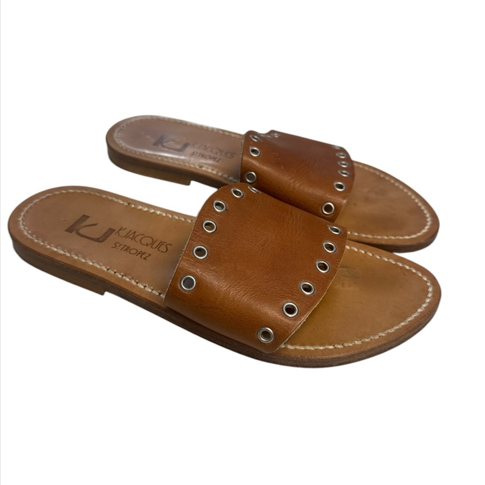 K.Jacques Women's Brown Leather Sandals Size 37 US Size 6